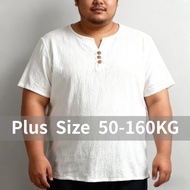 9XL 8XL Men's Cotton Linen V-neck Short Sleeve Oversize Traditional Business T-shirts