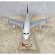 Qantas Airbus A380 Diecast Airplane with Stand Label