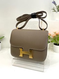 Hermes mini Constance 19 大象灰金