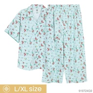 Josilins ชุดนอน ผู้หญิง ลิขสิทธิ์ ดิสนีย์ Disney Princess เจ้าหญิง เสื้อคอปก แขนสั้น ขายาว ผ้าวูเว่น