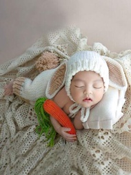 復活節兔子男嬰兒服裝套裝,新生兒攝影服裝工作室道具