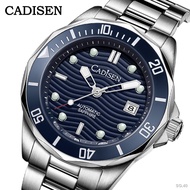 ✙▧CADISEN Watch for Men Luxury Automatic Men SEIKO NH35A Movement Sapphire Crystal 41mm Dial 100m Waterproof  Wristwatch