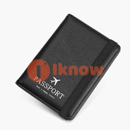 I know Passport Case RFID Passport Cover with Credit Card Holder for Women and Men Family ID Travel