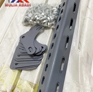 1DUS(10batang)BESI SIKU LUBANG BESI 1mm /RAK SIKU BOLONG 1mili Panjang 3 meter(perdus 10batang)