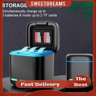 3-Channel Battery Charger with Type C Cable Battery Charger Station 2 SD Slot Charging Station for G