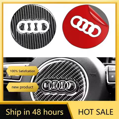 ！Car Steering Wheel Ring Trim Carbon Fiber Sticker Decal Cover Decoration For Audi A4 B8 B9 A3 S3 A4