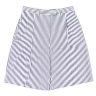 全新未使用 PRADA P221D 100% 純棉條紋單褶短褲，藍白相間，42S 碼，義大利製造，正品，女款，推薦
