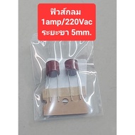 Round FUSE 220Vac/1Amp (FUSE) (5mm Leg Distance) (2 Pieces Per Pack)