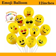100pcs | 25pcs Yellow Emoji Printed Balloons Latex Good Quality Emoji Themed Party Supplies (yellow-