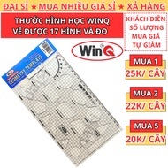 1 WinQ C-2006 Geometry Template Ruler - Plastic ruler for drawing technical Geometry - Great Wholesa