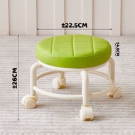 Kursi Mini Bulat Roda Putar 360° Multifungsi Bangku Kecil Santai Anak Sofa Bundar Meja Rias Minimali