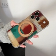 Retro Contrast Color Stitching Rotating Dot Bracket Suitable for iPhone 17 16 15 14 Pro Max i15 i16 