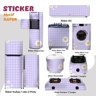 MATA MESIN UNGU Sticker Sticker Fridge Stove Washing Machine 1 2 Door Eye Tube Rice Cooker Dispenser Ac Purple motif Kitchen Decoration