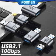 FONKEN USB โลหะ C 3.1อะแดปเตอร์ OTG 10Gbps การถ่ายโอนข้อมูลประเภท-C 3A หัวเปลี่ยนสายชาร์จสำหรับ Samsung Xiaomi โทรศัพท์ Mac-Book Tablet Pro