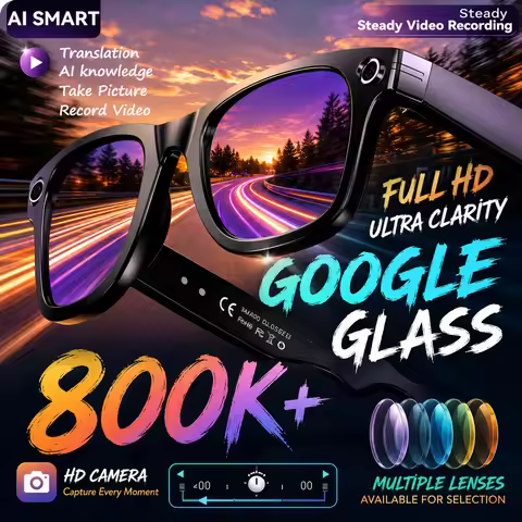 New 8 Million Pixels Camera Smart Glasses Recording Videos AI Photo Recognition Answer Translation W