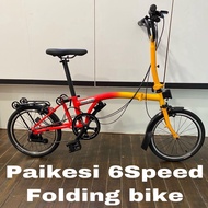 *FREE DELIVERY* Paikesi 6 Speed Tri Fold bike | Sturmey Archer 3 x 2 | Can Bring in to MRT like Brompton / 3Sixty / Pike