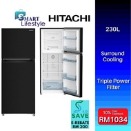 《Save 4.0》Hitachi 2 Doors Inverter Refrigerator Top Freezer Carbon Line 230L HRTN5230MBBKMY