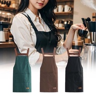 Waterproof Cooking Apron Barista Apron Cafe Apron Cloth Cooking Apron for Kitchen/ Cafe Restaurant