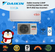 Daikin (FTKF71C) 2.5HP Wall Type Air Cond R32 Gas Inverter (Buit in WIFI)