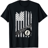 Newest American Flag Pool Table Tee Billiard 8 Ball Wear T-Shirt Men Gift