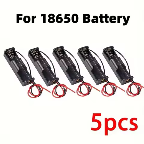 5pcs 18650 Power Bank Cases 1X 3.6V-4.2V 18650 Battery Holder Storage Box Case 1 Slot Battery Contai