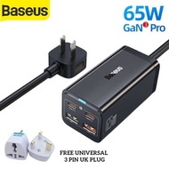 Baseus GaN3 Pro 65W Desktop Fast Charger 2C+2U 65W CN/EU Plug with Fast Charging Cable TC  to TC 100