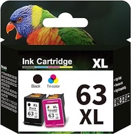 Aqepbzt Remanufactured Black/Tri-Color Ink Cartridge Replacement for HP Ink 63 63XL Ink Cartridges Black and Color for HP OfficeJet 3830 4650 5255 Envy 4510 5020 4528 4513 Deskjet 1112 2130 Printer