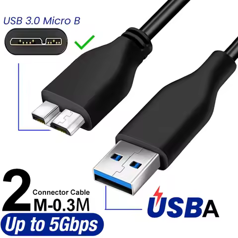 USB A to USB3.0 Micro B Cable Sync Data Cables Cord for Samsung External Hard Drive Disk HDD SSD USB