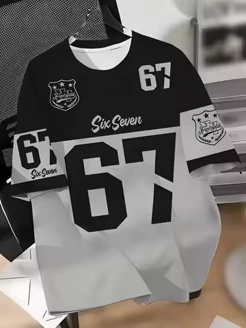 Summer 67 Six Seven Italian Brain Math Joke Tops Y2k Game Saying Short Sleeve Graphic Children's Boy