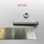 PUTIH Bolt AND NUT White 11 Length 6cm (M7x60)