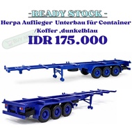 Herpa Auflieger Unterbau fur Container/Coffer, Dunkelblau. 1:87 HO