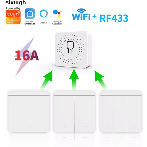 16A Tuya WiFi smart switch wireless switch Remote control switch support Smart Life APP works with A
