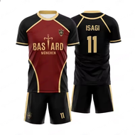 Blue Lock Anime Bastard Munchen Tshirt Shorts Sets Oversized Football Jersey Sets Womens Mens Casual