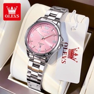 OLEVS Jam Tangan Perempuan Original Waterproof Quartz Stainless Steel Luminous Candy Color Casual El