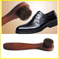 ✓ ⊙ ◬ 4Pcs Set Horse Hair Shoe Brush Long Wood Handle Shoe Shine Brush Shoe Cleaning Brush