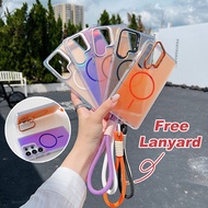 With Wrist Strap Magnetic Gradient Phone Case For Samsung S25 Edge S24 S23 S25 Plus Ultra 5G Folding