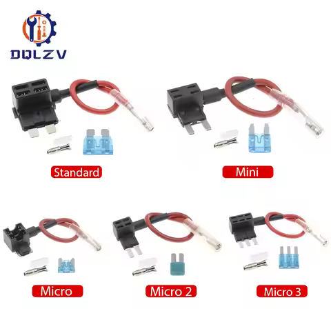 12V Fuse Holder Add-a-circuit TAP Adapter Micro Mini Standard Ford ATM APM Blade Auto Fuse with 10A 