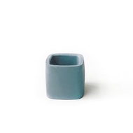 (預購) 莫蘭迪藍系列 | 小圓方純色水泥盆器 可搭同色系底盤