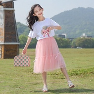 HOOBABY Daster Anak 2-10 Tahun Setelan Topi Baju Anak Perempuan Rok Tutu Dan Kaos Pita Murah Berkual