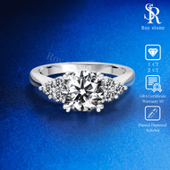 RoyStone - Cincin Wanita Moissanite Sertifikat GRA Original Lapis Emas - Springkle Love Ring