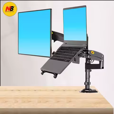 NB H180 FP-2 17"-27" LCD TV monitor desk Holder +10"-17" laptop notebook mount Gas Spring Full Motio