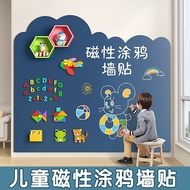 Canvas Children's Blackboard Wall Sticker Household Magnetic Drawing Board Writing Board Erasable Du