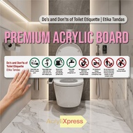 Etika Tandas Toilet Sign Toilet Sticker Board Do's and Don'ts of Toilet Etiquette Signage