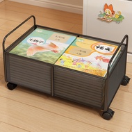 Book Storage Box Book Storage School Bag Storage Rack Simple Storage Bookshelf with Wheels Removable