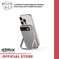 IDMIX 10,000mAh Portable Mag Wireless Power Bank with Foldable Kickstand Fast Charging Mini Power Bank Battery Pack Quic