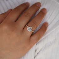 JOVOVASMILE Moissanite Ring Women 4.5 Carat Center 10.5mm Round Cut moissanite ring 18k gold eternit