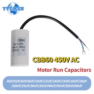 1PCS CBB60 Motor Run Capacitor 450V AC Starting Capacitors 5% 4UF 8UF 10UF 16UF 25UF 30UF 60UF for W