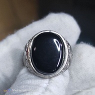 Cincin Batu Akik yaman hitam songkok