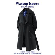 เสื้อแจ็คเก็ตยีนส์ทรงหลวมสไตล์อเมริกันสำหรับผู้ชาย WASSUP ISSUE เสื้อคลุมกันหนาวแขนยาวแบบมีกระดุม ฤด