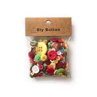 Ready Stock Inventory Cross-Border Mixed Paper Card Color Resin Buttons Children DIY Handmade Decora